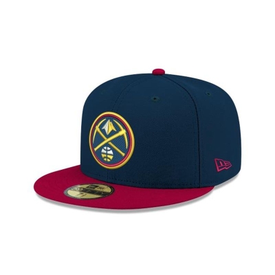 Blue Denver Nuggets Hat - New Era NBA Two Tone 59FIFTY Fitted Caps USA8374156